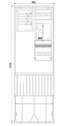 计量接入柱 2-列, H=1710 mm, eHZ, 不含罩盖, ZAS172-2-eHZ-HO