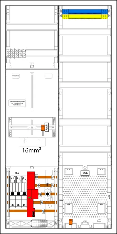 3.HZ 1 计量位 16 mm²，带 SLS 和电涌保护（ÜSS） SLS50A