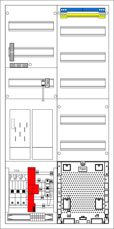 eHZ 1 计量位 10 mm²，带 SLS 和电涌保护（ÜSS） SPVGB6