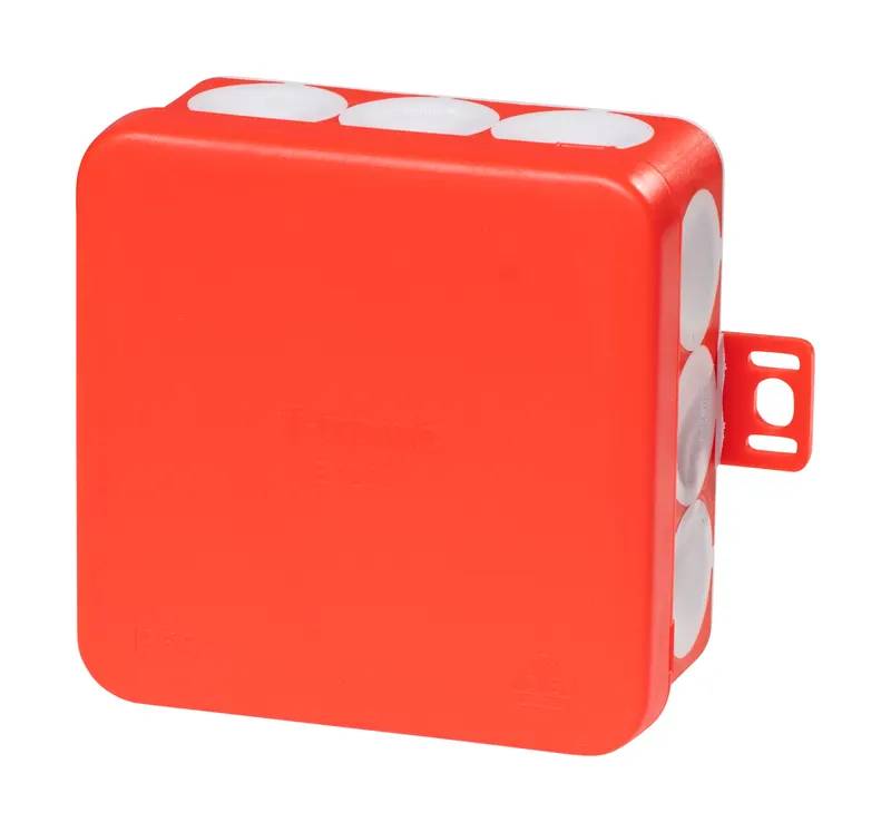 FR 分线盒 E1200 红色, 80×80×37 mm, IP55, 红色/灰色, 带穿刺膜